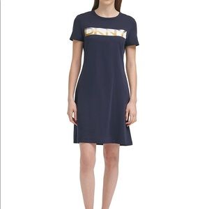 DKNY Tee Dress - Black with Gold Logo